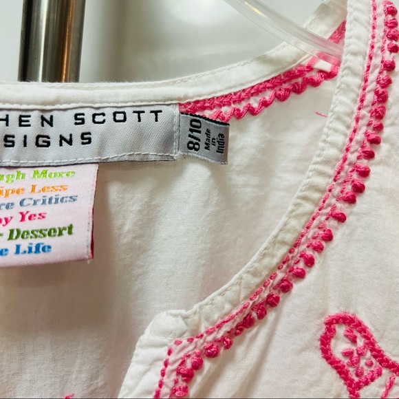 Gretchen Scott Designs Coverup Pink White Turtles Girls 8-10 - Picture 3 of 6